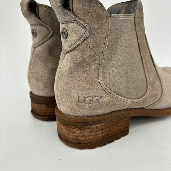 UGG Australia Bonham Chelsea Ankle Boots Suede Leather Waterproof Taupe Size 6 - Picture 3 of 10